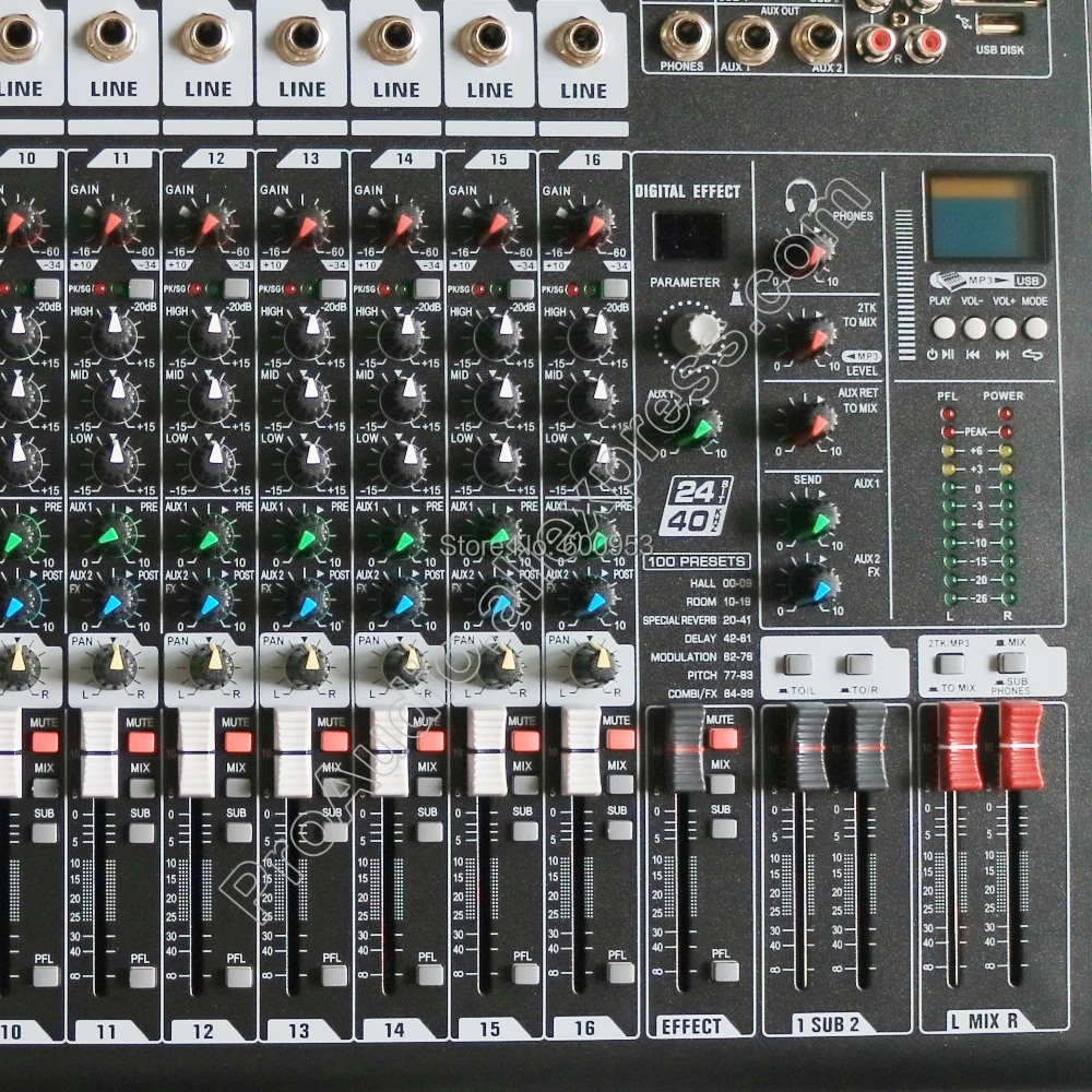 New Professional MICWL TX82 8 Channel Double Group Audio Sound Mixer Mixing Console DSP AUX 48V USB