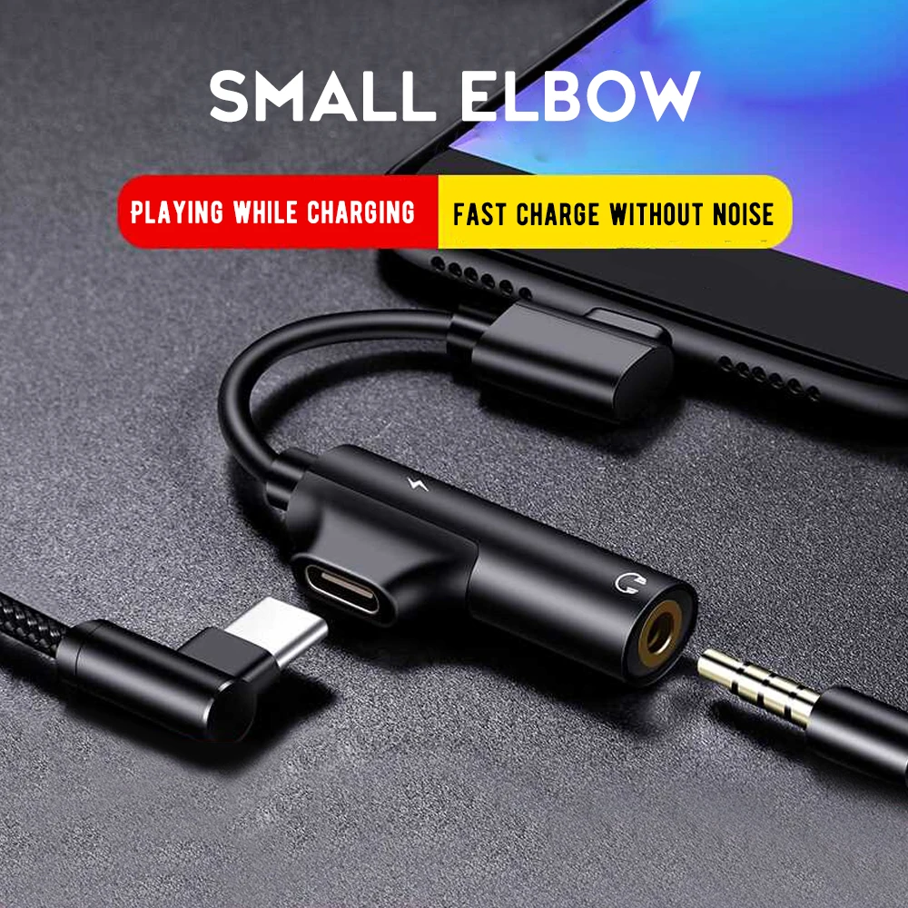 

2 in 1 Audio Adapter Charging Converter Charger Type C To 3.5mm Jack Splitter Headphone USB Adapter For Xaiomi Redmi For iPhone