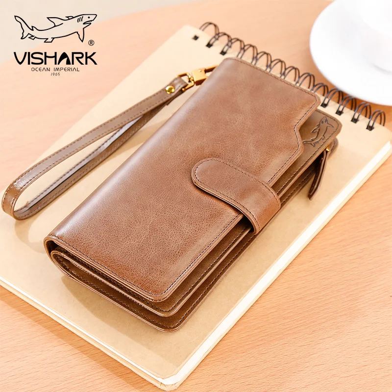 

VISHARK Brand Men Wallets Brief Design & Large Capacity & High Quality for Man Causal Style for Male Versatile in Business