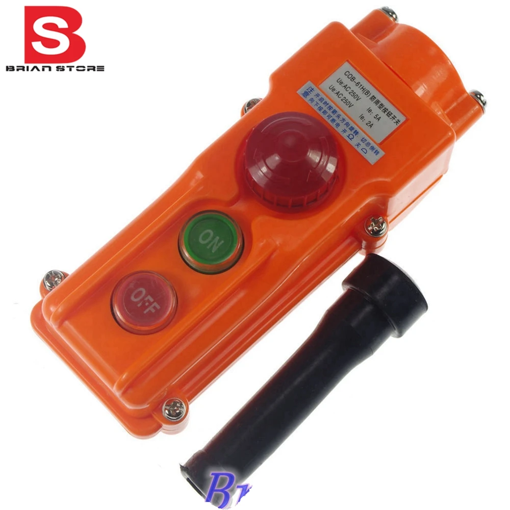 

Hoist Crane Pendant Control Station COB-61HB Push Button Switch Emergency