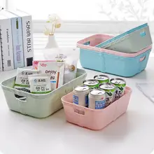 Llanura De Plástico Imitación Ratán Aperitivos Caja de Almacenamiento de Escritorio Organizador Accesorios Caja Del Cajón Del Gabinete de Cocina Cesta De Baño