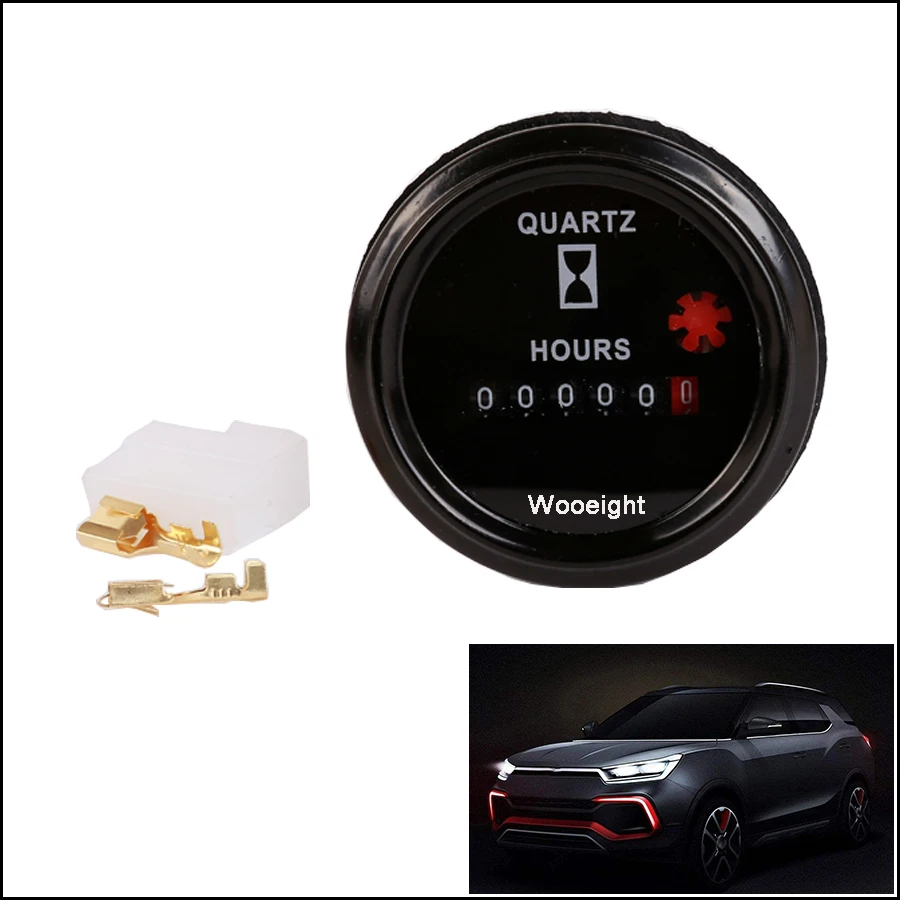 

Wooeight New Universal Hour MeterTime Counter Quartz Timer Hourmeter LY-748 For Car Marine Boat Tractor Engine DC 12V 24V 36V