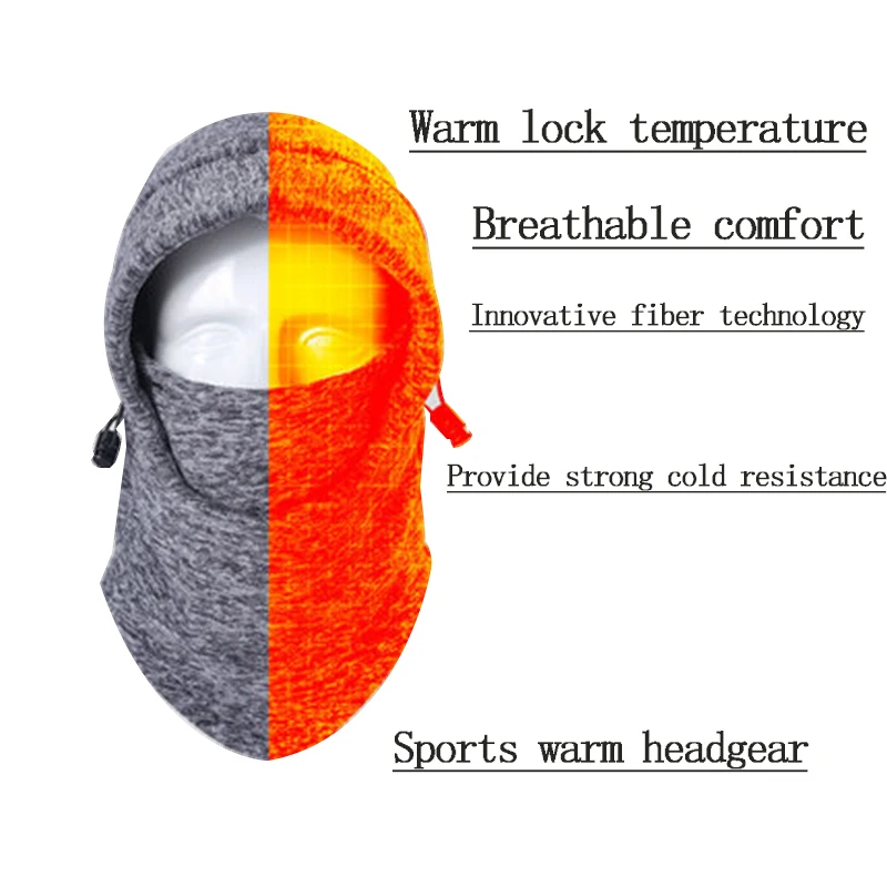 DEROACE Winter New Cycling Hood Mask Male Riding Face Protection Cold Warm Windproof Hat Bicycle Full For Bike | Спорт и развлечения