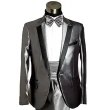 Высокое качество Большие размеры черные длинные рукава этап Капельмейстер мужские костюмы и блейзер