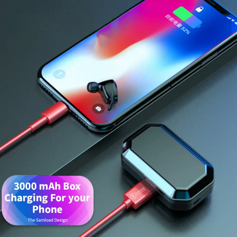 X6 TWS Bluetooth Earphone with microphone Wireless Sport Headphone Bass Running  Earbuds for Iphone Xiaomi Huawei  Samsung