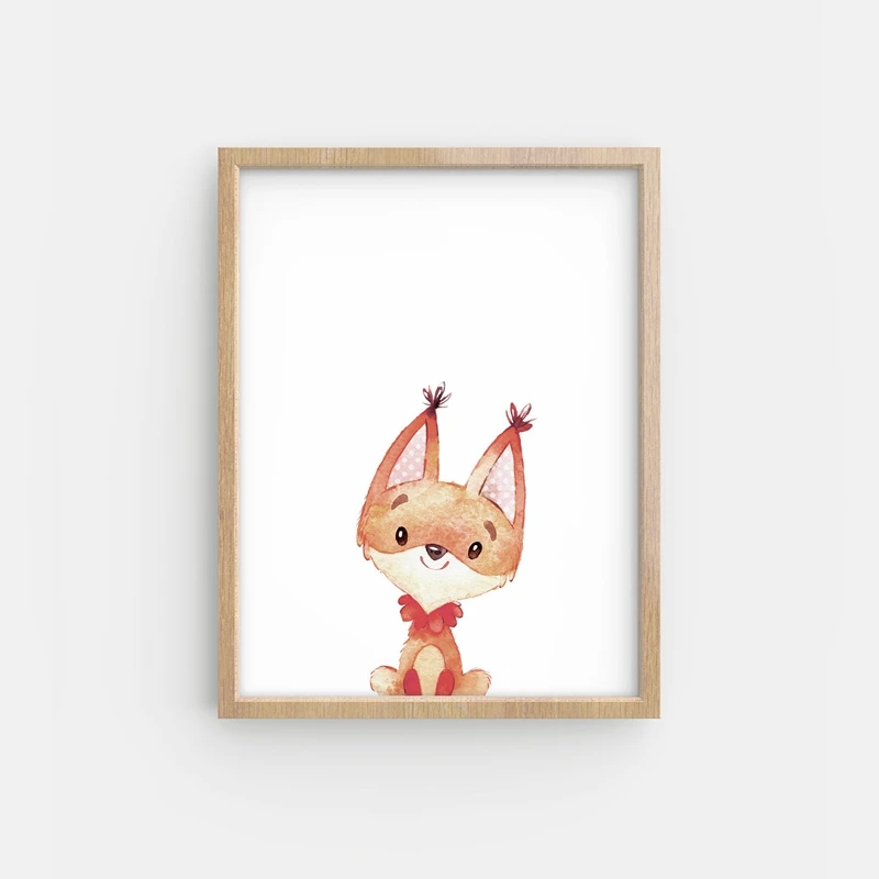 Woodland animals canvas painting