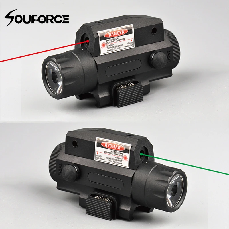Красный/зеленый Мощный лазерный прицел черный светодиодный тактический фонарь с выключателем и хвостом подходит для использования на открытом воздухе
