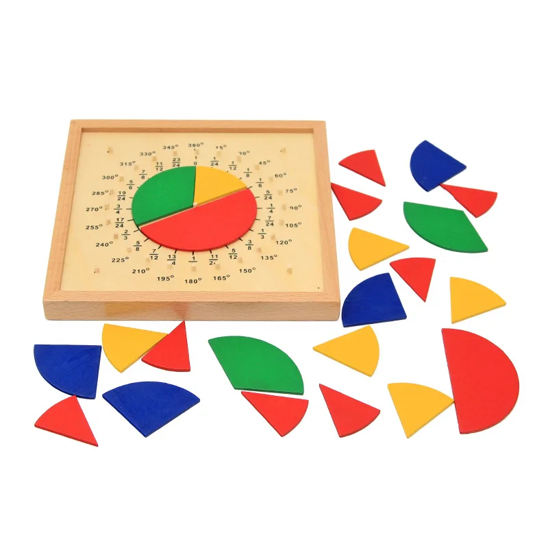 Baby Toys Circular Mathematics Fraction Division Teaching Aids Montessori Board Wooden Toys Child Educational Gift Math Toy