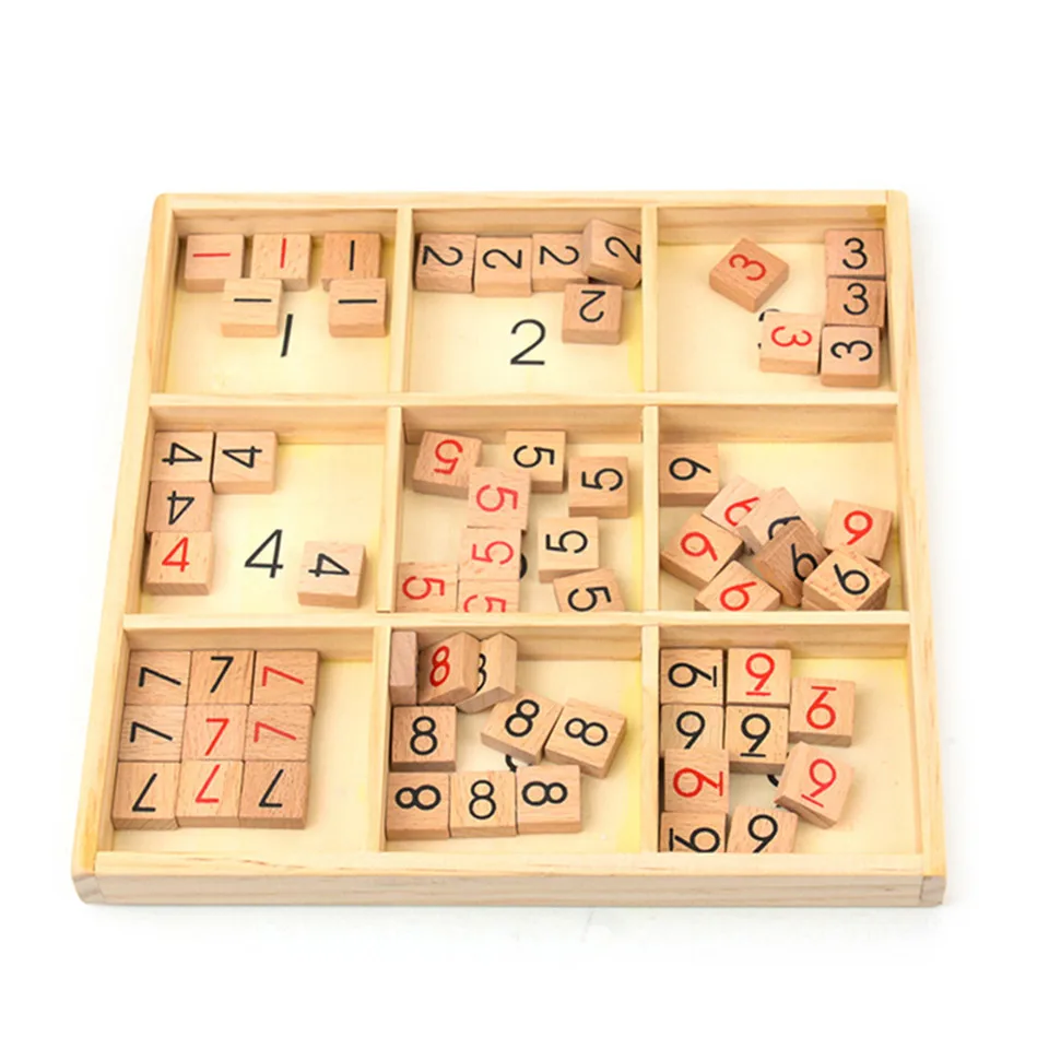 Детские шахматы Sudoku из бука с выдвижным ящиком 22 5*22 5*5 см 81 шт./компл. настольная