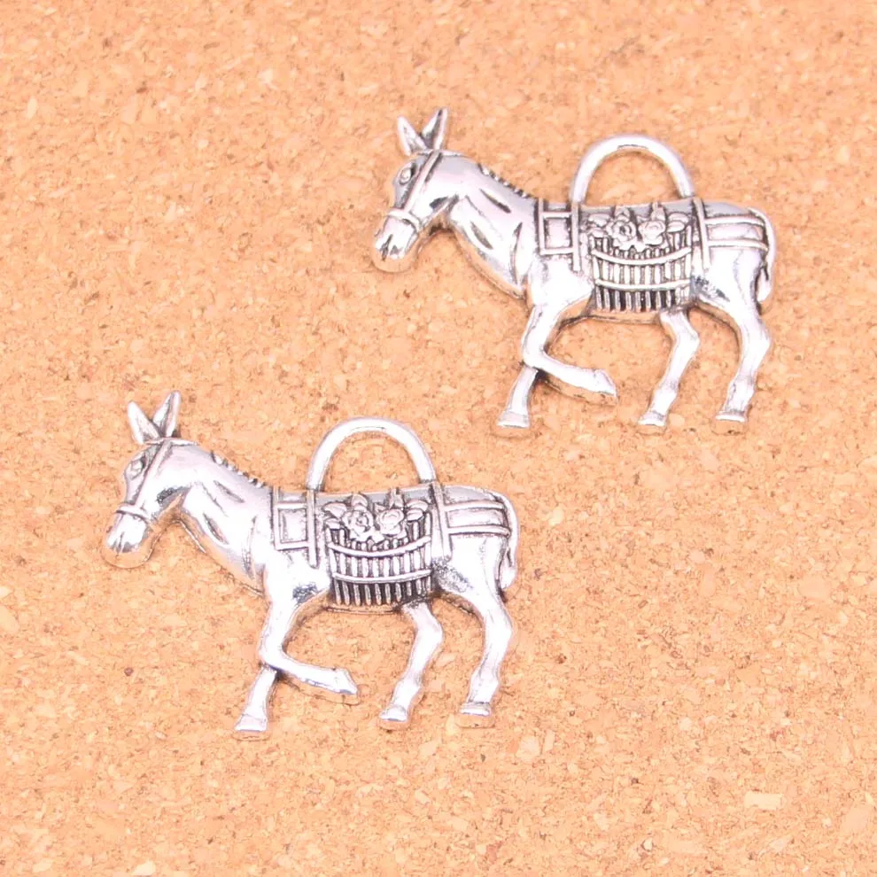 

8pcs 33*30mm Antique Silver donkey burro Charms Pendants For Jewelry Making