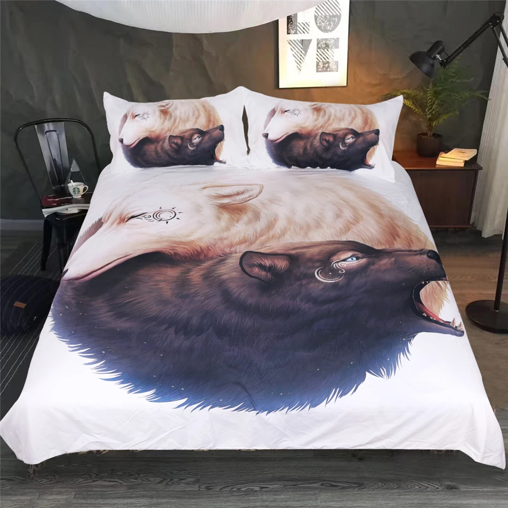 

JoJoesArt Double Wolf Duvet Cover Queen 3d Bedding Set Twin Full King Size 1 Duvet Cover 2 PillowCase