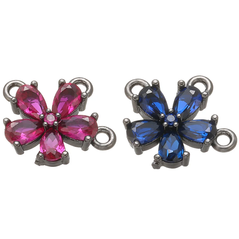 

ZHUKOU Fashion High Quality Dark Blue/Red Crystal Connector for Women's Necklace Bracelet DIY handmade Jewelry Accessories VS390