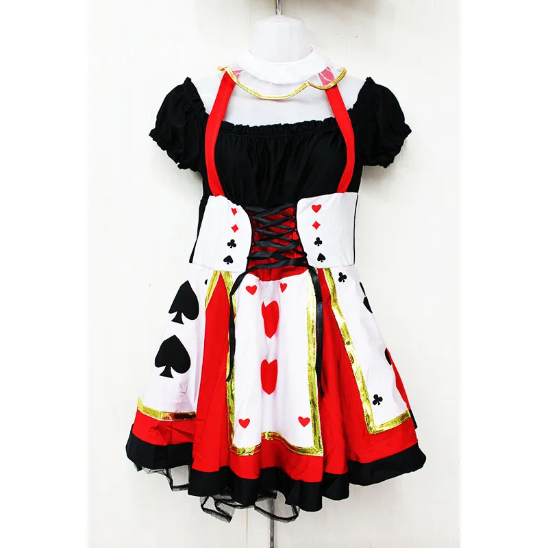 

luxurious Sexy Queen of Hearts dress Halloween for women Casino Poker princess Cosplay costume playing card Queen game uniforms