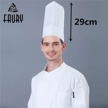 

2018 NEW Unisex Nonwoven High Middle Flat Round Hat Restaurant Hotel Kitchen Cooking Work Wear Chef Hats White Black 10Pcs/Lot