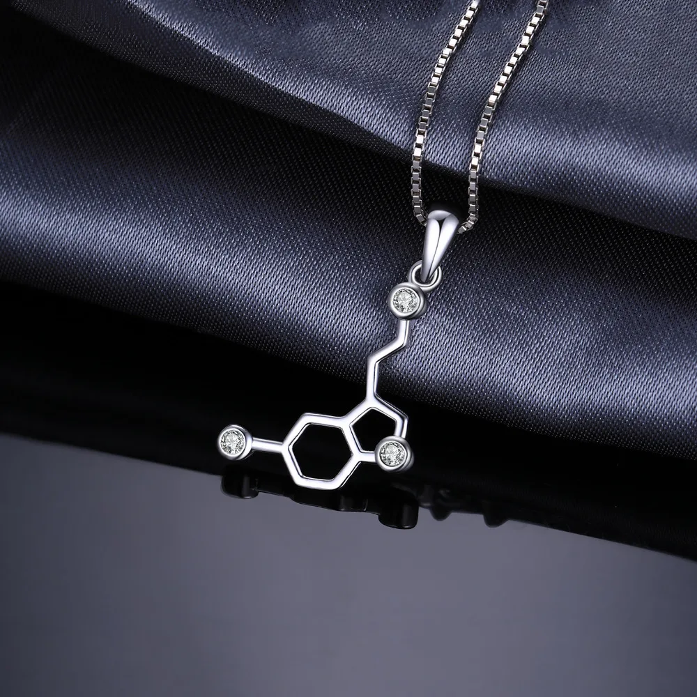 JewelryPalace 925 пробы Серебряное ожерелье с подвесками молекула серотонина допамин кубического циркония модные подвески без це