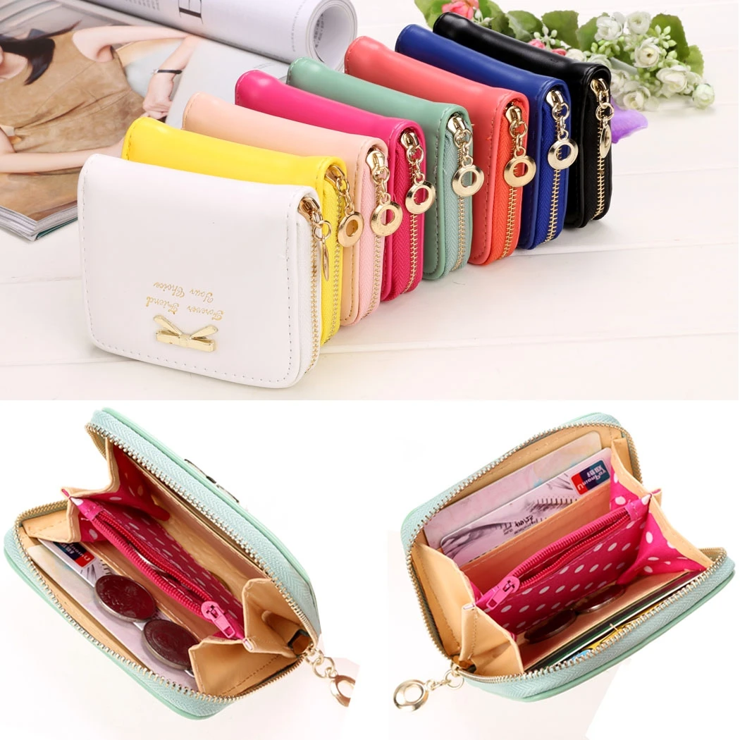 2017 High quality Brand Wallet Women Bowknot Small font b Purse b font PU Artificial Leather