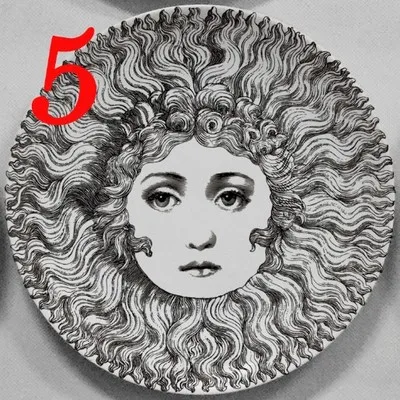 8 дюймов rosenthal Piero fornasetti декоративная пластина коллектора подвесные тарелки в западном стиле, В миланском стиле настенные украшения фарфоровая ваза настенные тарелки - Цвет: E