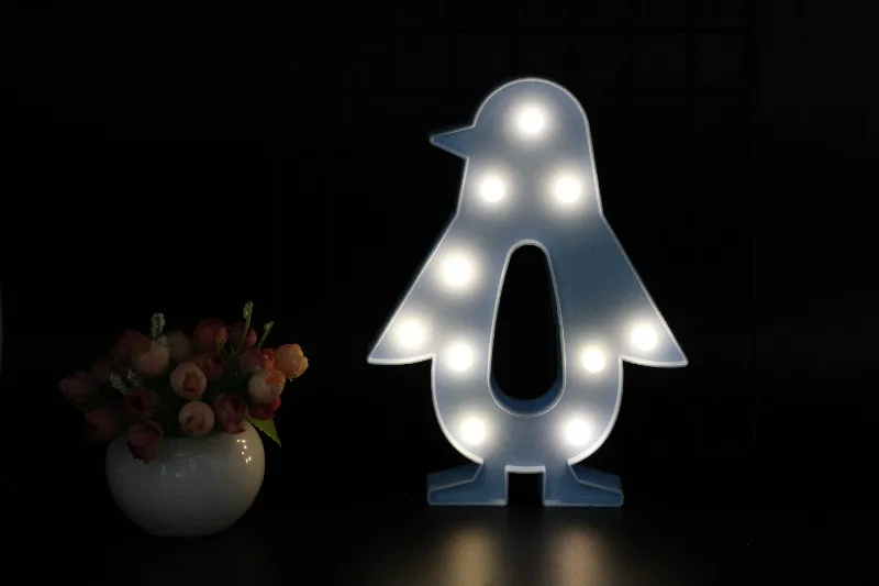 Romantic Novelty Lighting Decor Penguin Night Light 3D LED Home Bulb Table Bedroom Wall Lamp Xmas Party Wedding Holiday Gifts | Лампы и
