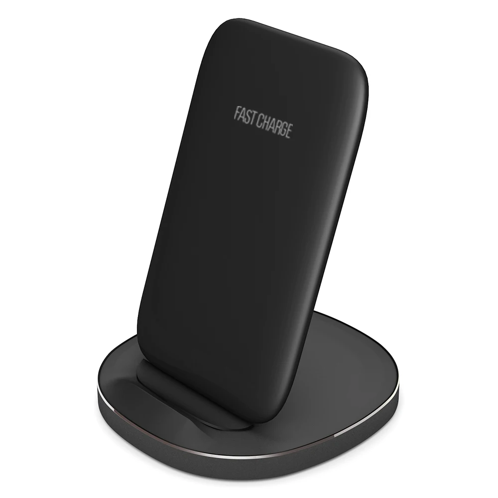 Ascromy подставка Qi Беспроводное зарядное устройство для iPhone X XS Max XR 8 Plus док-станция держатель телефона для samsung Быстрое зарядное устройство индукция - Тип штекера: Black