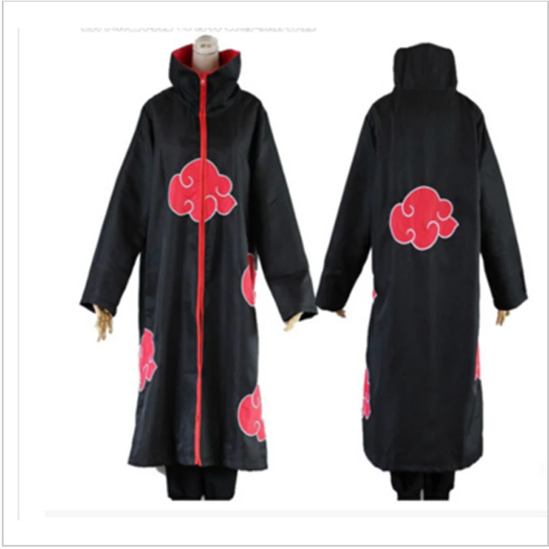 

Anime Naruto Cloak Costume Akatsuki/Uchiha Itachi Cosplay Halloween Christmas Party Costume Stand Collar Robe Cape