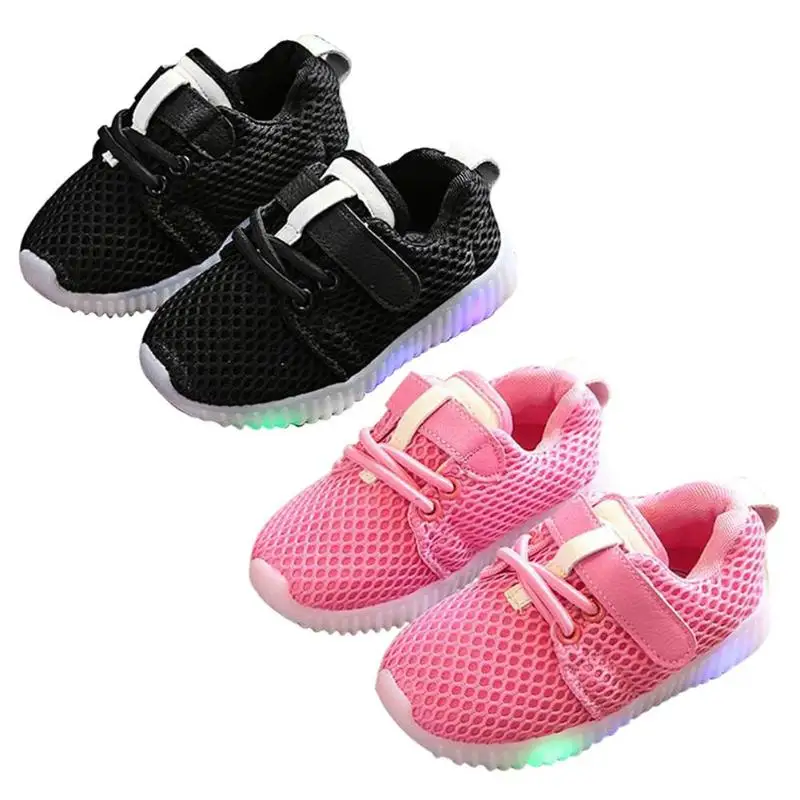 Kids Anti-Slip Luminous Breathable Mesh LED Light Sportswear Leisure Shoes | Детская одежда и обувь