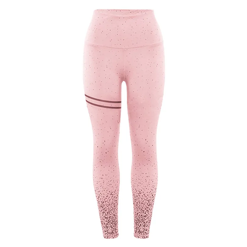 Yoga Pants Women Dots Leggings Fitness Sports Gym Running pink Yoga Pink Athletic Pants Full Length 2019 new #3m11 (4)