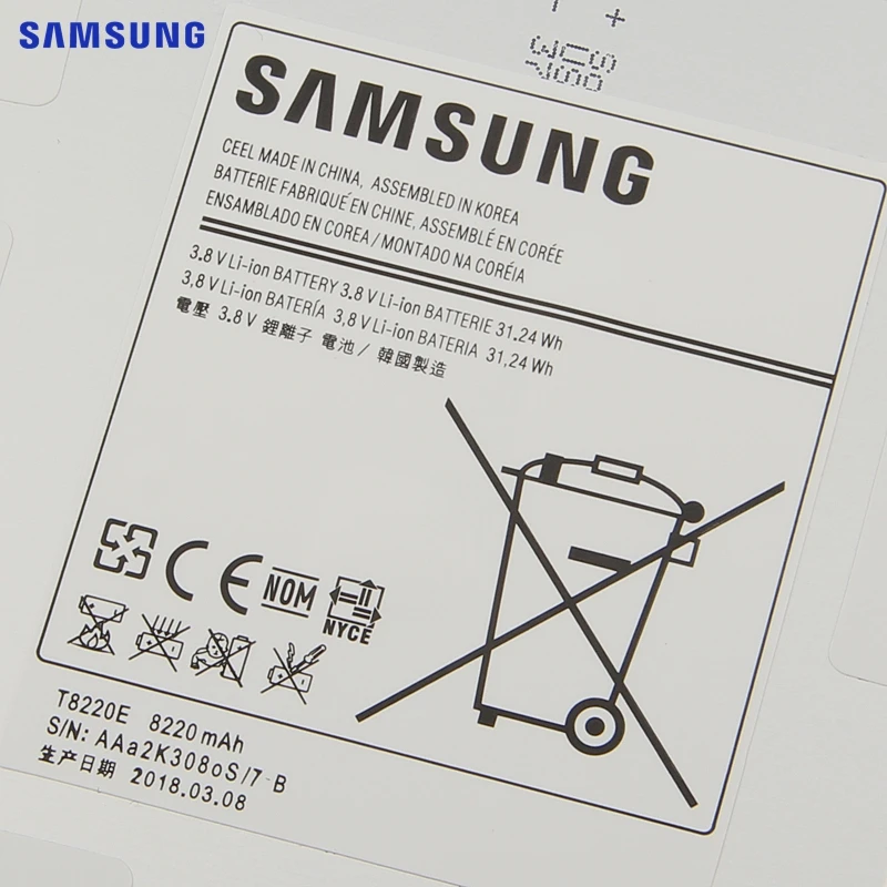 Продажа Samsung оригинальный сменный аккумулятор для планшета T8220E для samsung Galaxy SM P601 P600 P605 P607T T525 T520 Note 10,1 2014 Edition