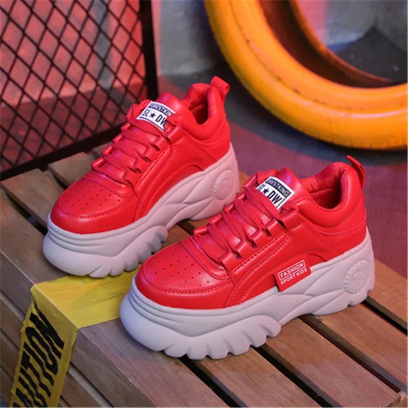 

Hot sale 2019 New spring Ultralight white sneakers women fashion Leather platform sneakers casual shoes women