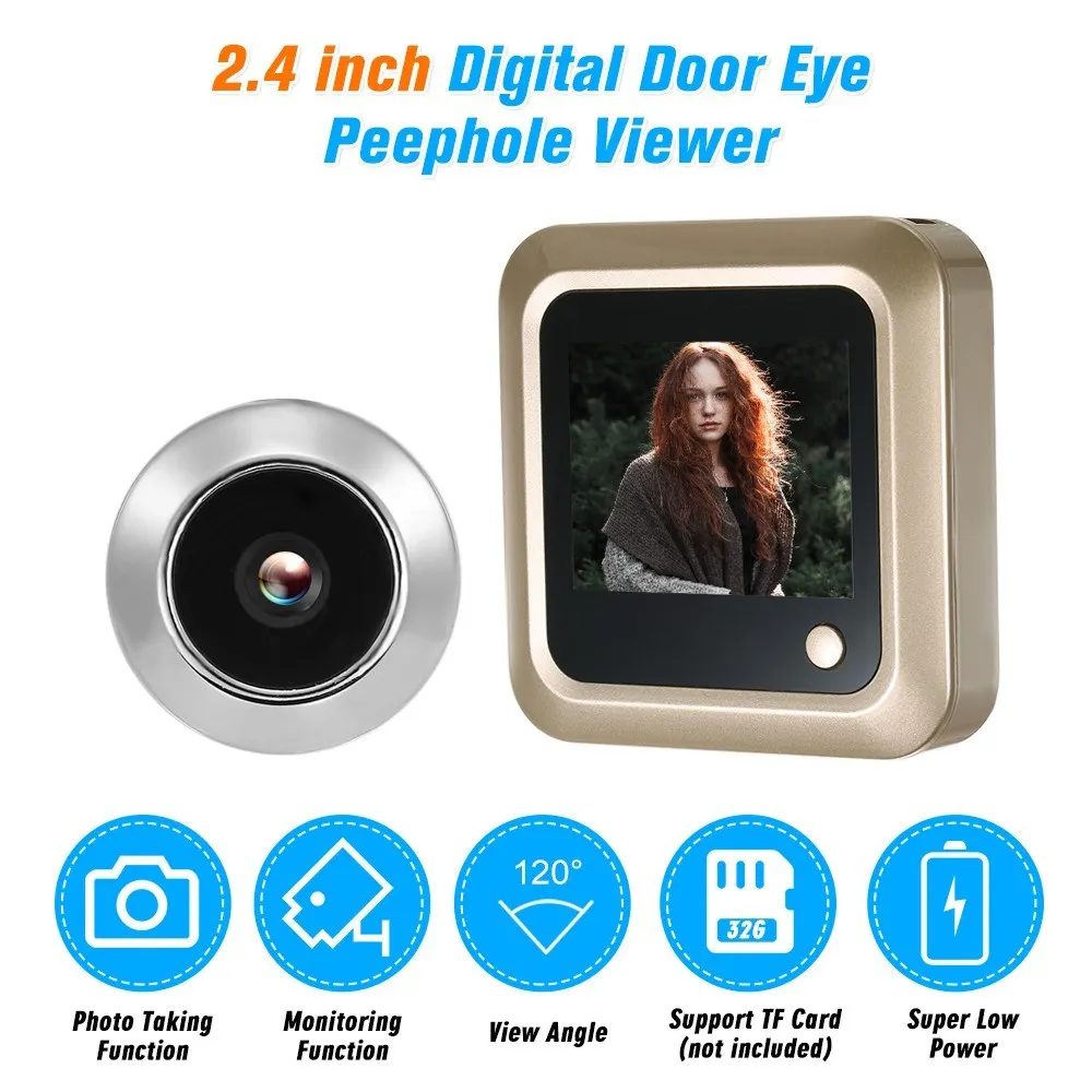 2,4 дюймовый цифровой видео глаза дверной глазок ЖК-монитор для камеры слежения комплект для обеспечения домашней безопасности