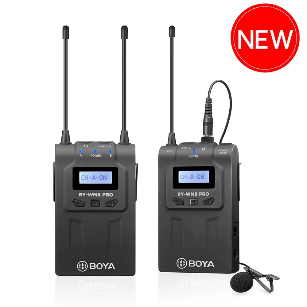 BOYA BY-WM8 Pro UHF Беспроводной петличный микрофон система для iPhone 8 видео интервью трансляции Canon Nikon DSLR камера видеокамера - Цвет: BY-WM8-Pro-K1