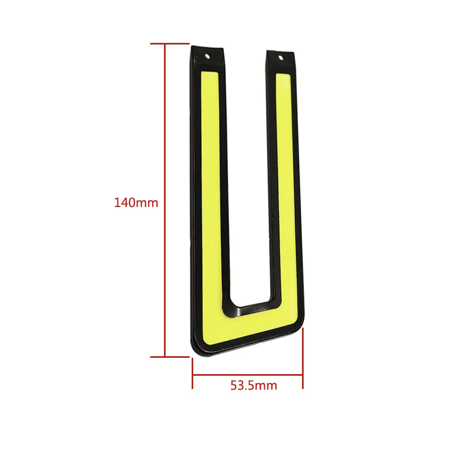 Дневной ходовой светильник DRL автомобильная светодиодная передняя противотуманная фара белый COB DC12V светильник u-образной формы 2 шт./лот 6000K автомобильный рабочий светильник s