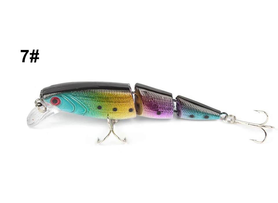 1PCS Jointed Fishing Lure 10.5CM 15G Floating Minnow Plastic Artificial Fishing Wobblers Tools 3 Sections Lure - Цвет: 7