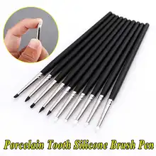 5/10 шт. стоматологический клей композитный полимерный цемент фарфоровые зуб силиконовая щеточка 5 шт зубные смолы кисть ручки зубной формируя силикомарганца