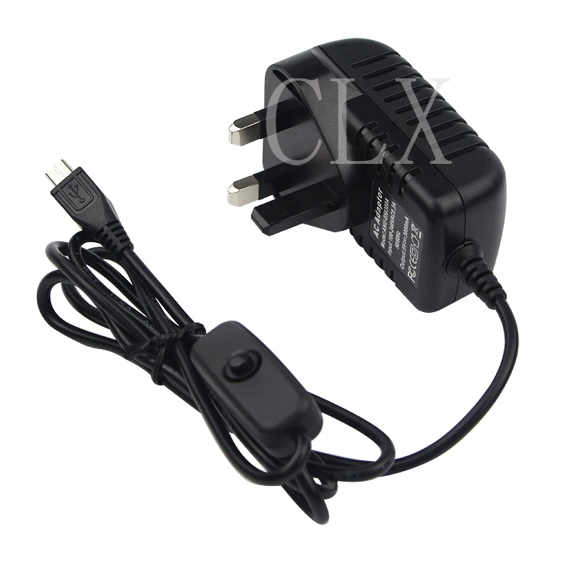 5V 3A Raspberry Pi 3 Model B + кнопка переключения питания адаптер Micro USB порт для