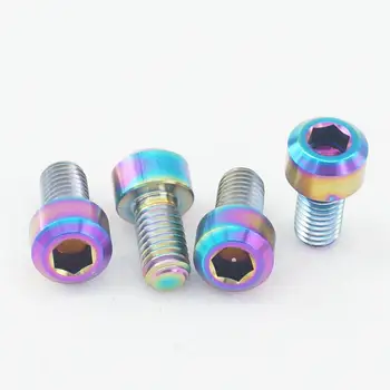 

LOT 4 M8x15mm Pitch 1.25mm Rainbow GR5 Titanium Motorcycle Chamfer Column Head Cap Screw Bolts