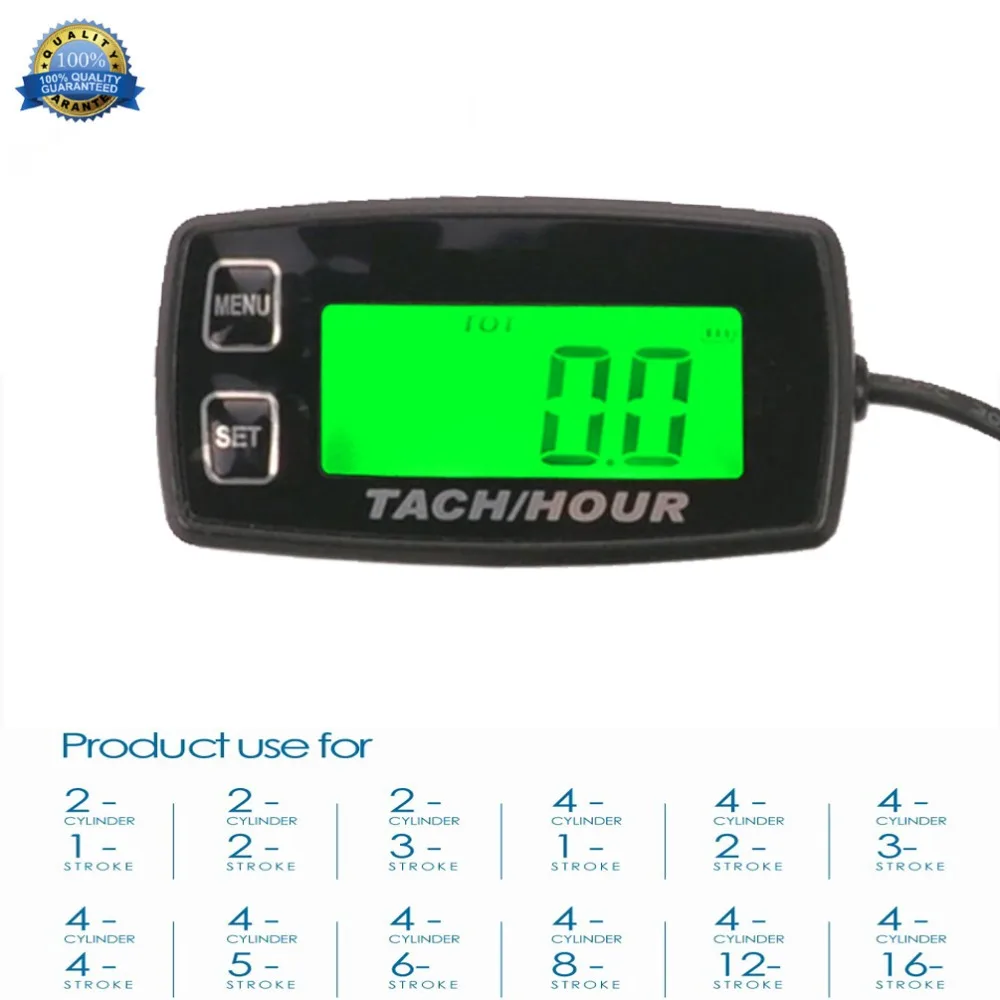 

Digital Resettable Backlit Gauge for 2/4 Stroke Engines motorcycle marine glider ATV snow blower lawn mower jet ski pit bike 35R