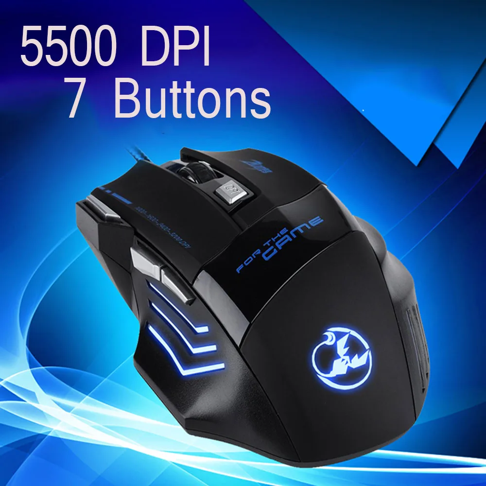 Hot Sale 5500 DPI 7 Buttons Wired LED Optical USB Computer Gaming Mouse