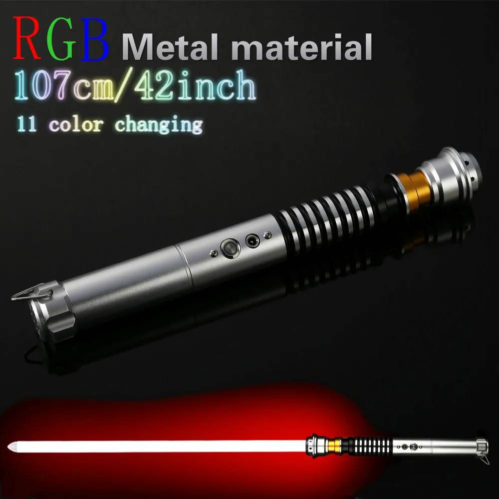 

LED Lightsaber Luke Star Jedi Cosplay Light Saber with Voice Vader Sword Discoloration Metal Hilt stick luminous lightstick