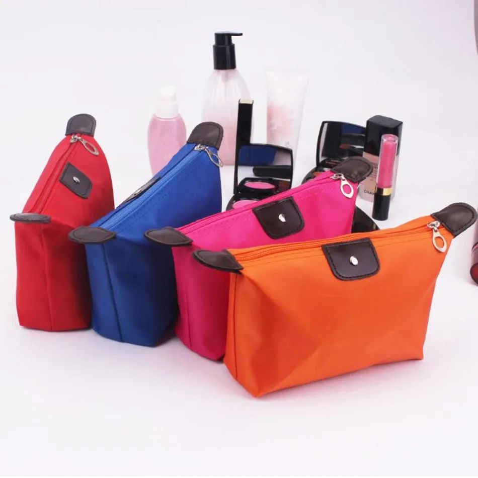 10 цветов клецки косметичка сплошной Цвет полиэстер косметичка вокруг мягкие Портативный Корейская версия сумка для макияжа