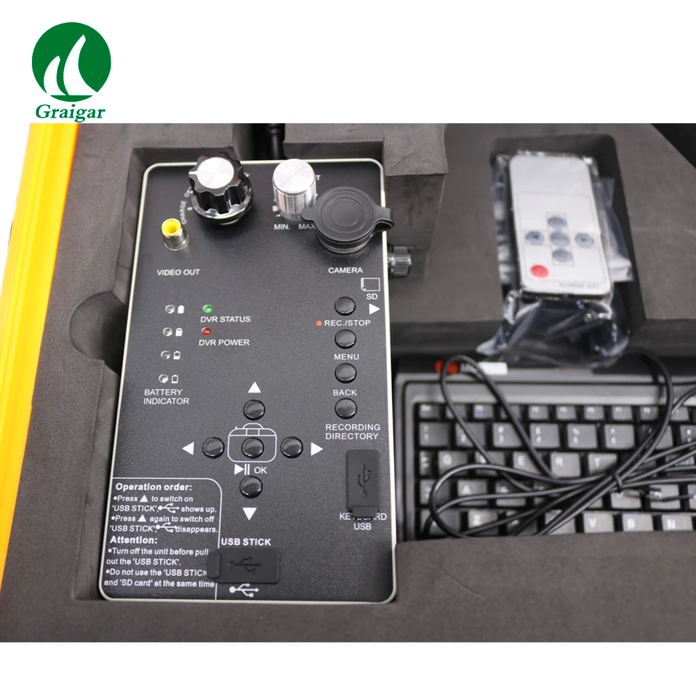 Водонепроницаемая канализационная инспекционная видеокамера 710 DNLK с 512 передатчиком и клавиатурой, DVR