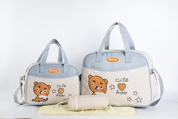 

Baby Nappy Bags Diaper Bag Sets Mother Bag Fashion Maternity Mummy Handbag Waterproof Baby Stroller Bag Organizer 4PCS/SET
