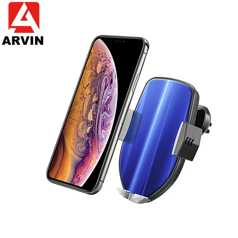 Arvin Intelligent Touch Control Qi Wireless Charger Car Phone Holder For iPhone 8 XS XR Samsung Mobile Phone Fast Charging Stand
