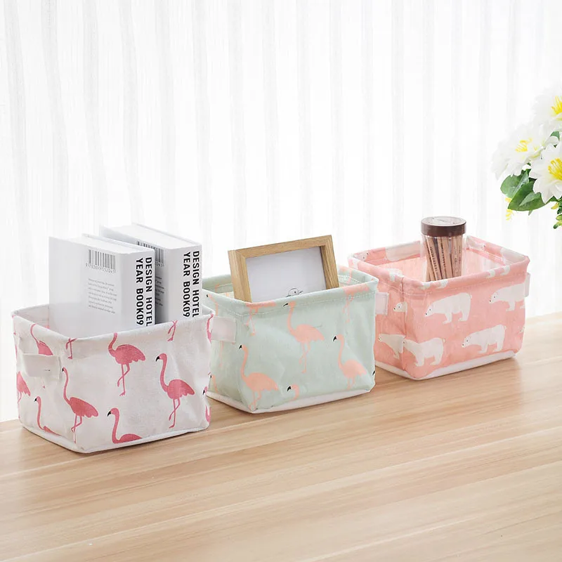 

Cotton and bast storage basket sundry toy bathroom desktop cosmetics storage box basket for collection