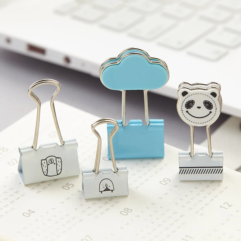 Buy Cute Binder clips Metal stationery clamp office