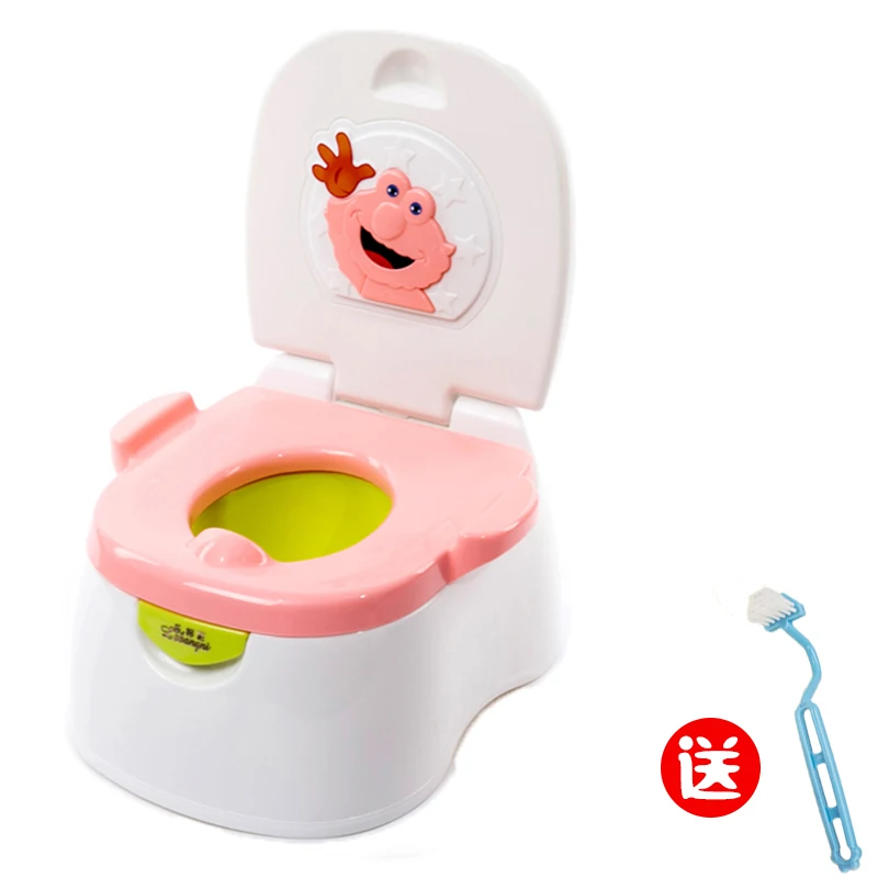 Бренд Bebe лягушка туалет портативный мультфильм Potties& seat дети горшок обучение туалеты для маленьких мальчиков и девочек 6 месяцев-6 лет - Цвет: Розовый