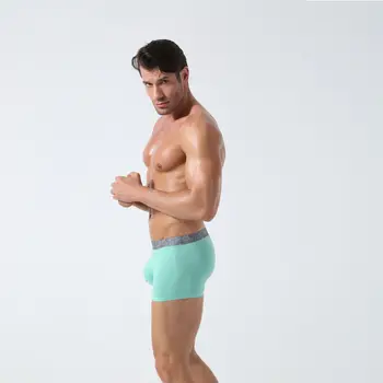 

Men's Underwear Men's Boxer Bamboo Fiber Underwear Slim Solid Color Boxer