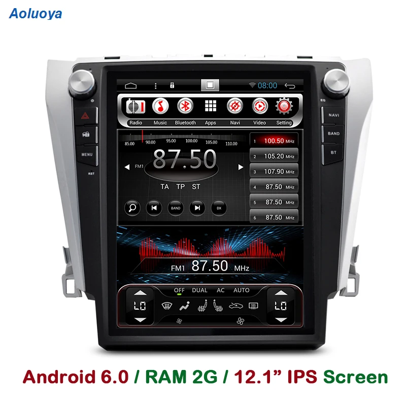 Aoluoya ОЗУ 2 Гб четырехъядерный автомобильный dvd плеер Android 6 0 для Toyota Camry 2015 2016 аудио