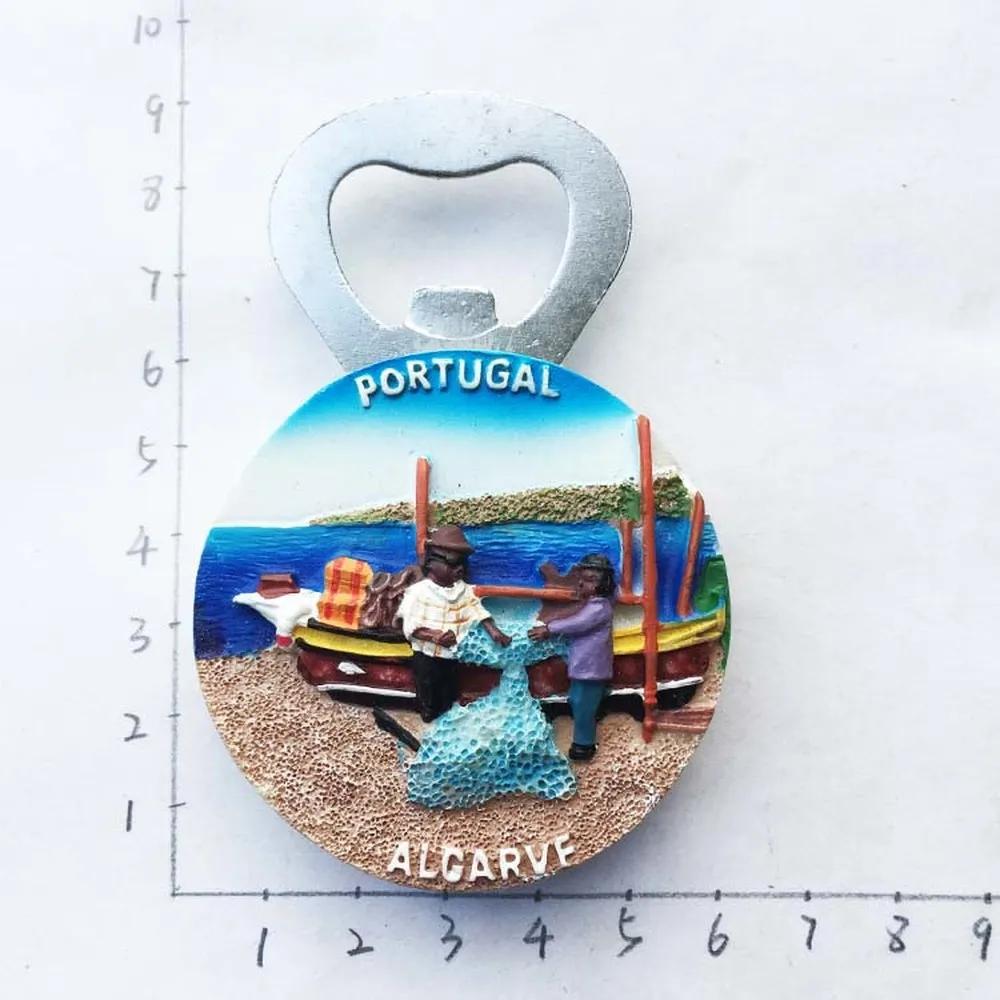 

BABELEMI Resin Algarve Portugal Fridge Magnet Tourist Travel Souvenir Handmade Craft Bottle Opener for Kitchen
