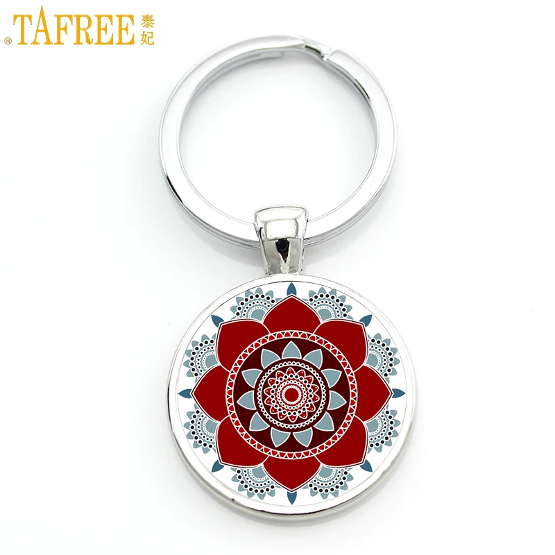 TAFREE 2017 new mandala flower of life keychain classic budddhist sacred geometry women key chain holder for car bag CT323 цена TAFREE 2017 new mandala flower of life keychain classic budddhist sacred geometry women key chain holder for car bag CT323 цены онлайн