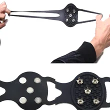 Newly 1 Pair Outdoor Ice Snow Non-Slip Silicone Shoe Grip Cleats for Climbing Hiking BFE88